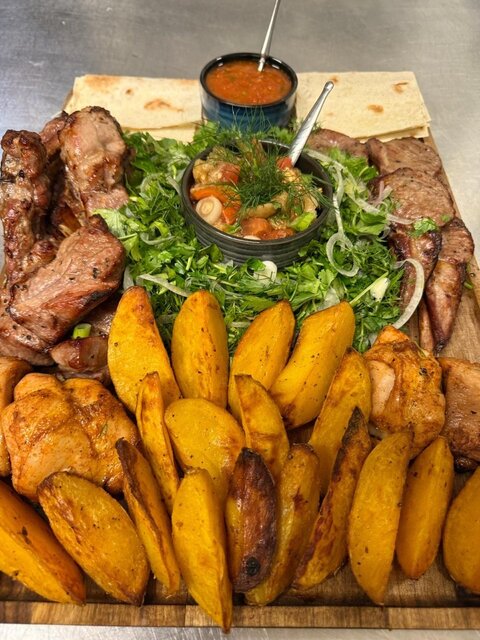 Barbecue menu - featuring a variety of meats and sides